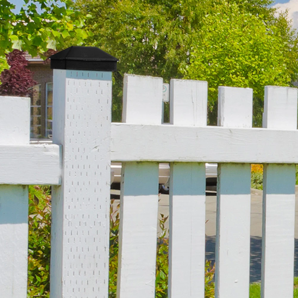 

12 шт. деревянные колпачки для стоек для забора, водонепроницаемые пластиковые крышки для столба для забора, черные прочные накладки для стоек, квадратные ограждения, верхняя часть столба