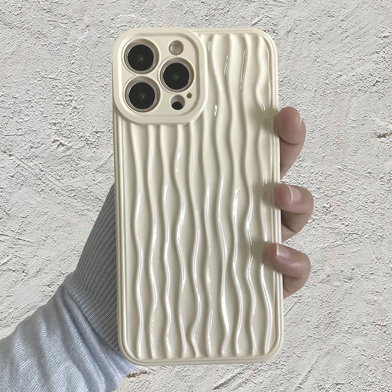 Fashion Simple Water Ripple Pattern Design Phone Cover For iPhone 11 12 13 14 15 16 Pro Max XS XR X Case