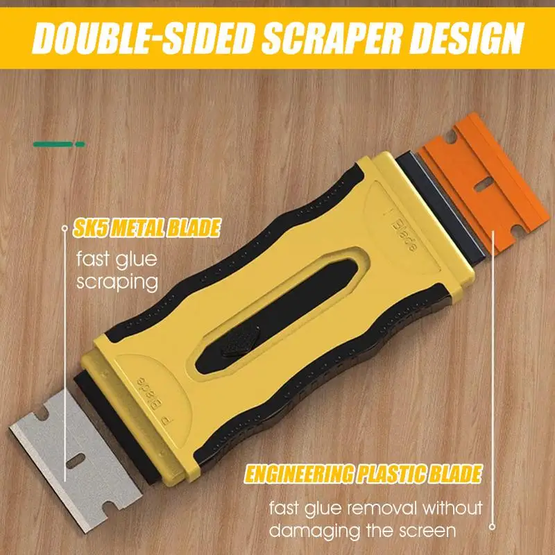 Glass Scraper Multifunctional Car Adhesive Scraper With 20 Cutters Stovetop Scraper Tools Label Remover Quick Cleaning Decal