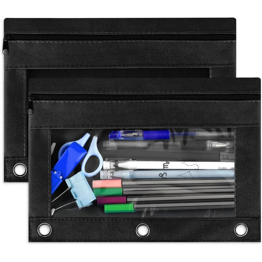 

Чехол для переплета с 3 кольцами, 2 упаковки, чехлы для переплета на молнии, прочный чехол для переплета, сумка для офиса, школьных принадлежностей Bla