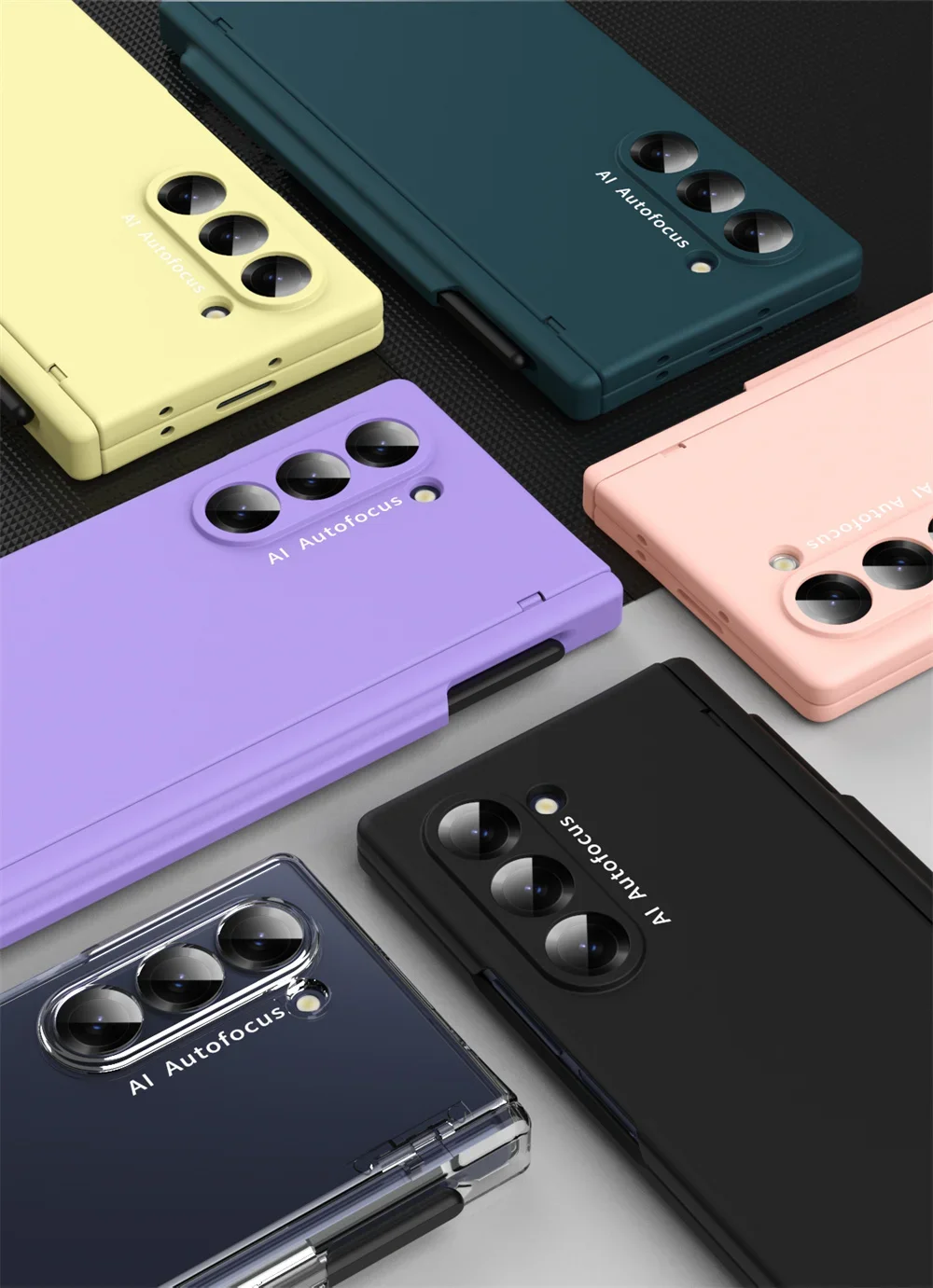 For Samsung Galaxy Z Fold 6 Case Business Matte Macaron Color Slim Hard PC For Samsung Z Fold 6 Hinge Protection Shockpoof Cover