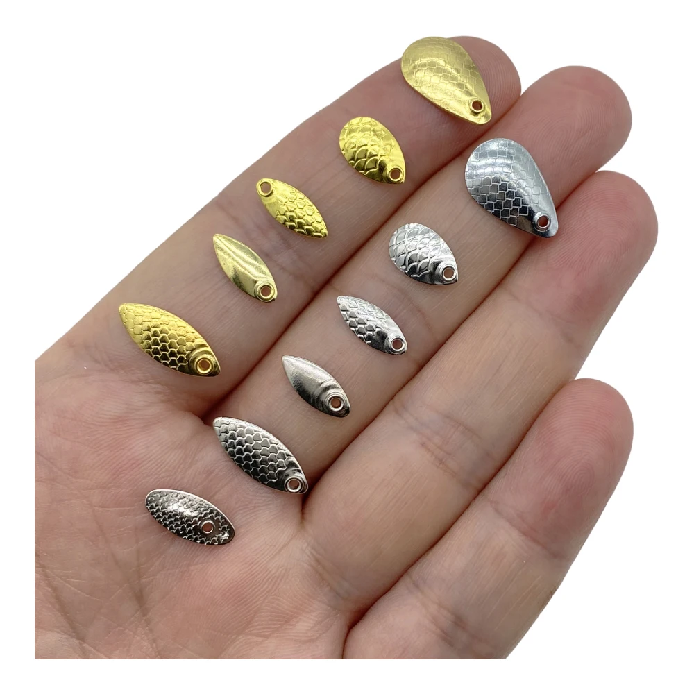 50Pcs Melon Sequins thickened fish scale sequins Horses mouth IOU Lure bait to rotate gold silver Fishing accessories