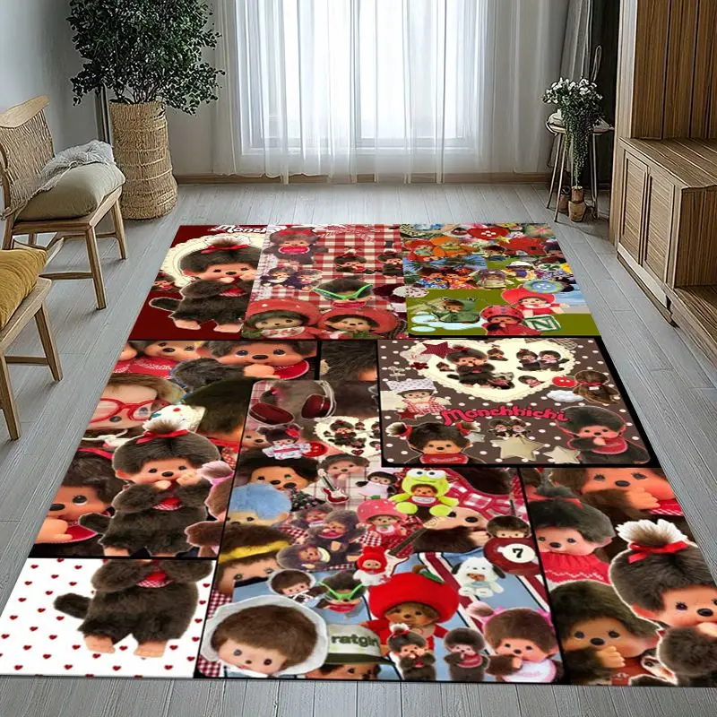 Cute M-Monchhichi Monky Cartoon Soft Large Non-Slip Area Rug,Carpet Mat for Living Room,Bedroom,Playroom & Sofa,Home Decor