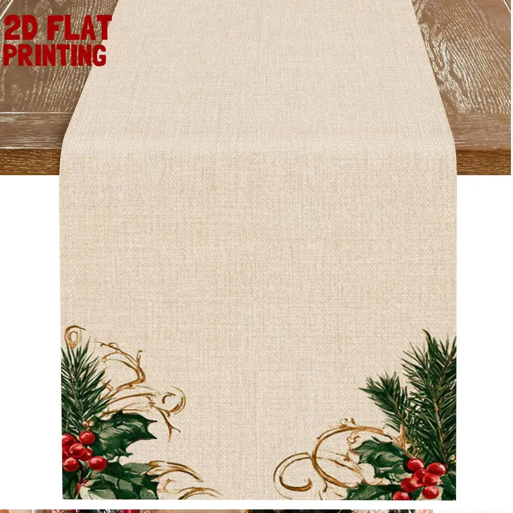 Linen Table Runner Sea Turtle Starfish Shell Coastal Light Blue Beach Table Decor  Summer Kitchen