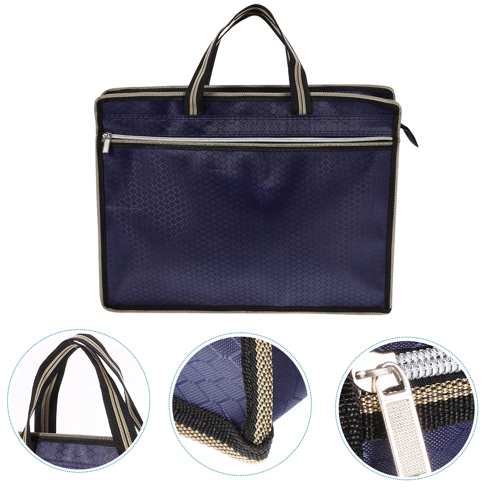 

File Folder Holder Documents Storage Bag Portable Oxford Cloth Zipper Design Organizer with Official Office