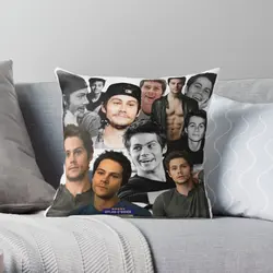 Dylan O Brien Collage  Printing Throw Pillow Cover Throw Decor Bedroom Bed Home Wedding Fashion Pillows not include One Side