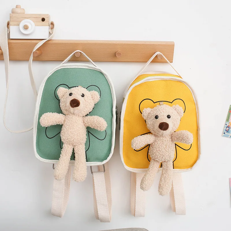 Cute Trendy Plush Bear Children Backpack Baby Kindergarten Mini School Bag Backpack Cartoon Cute Baby Backpack