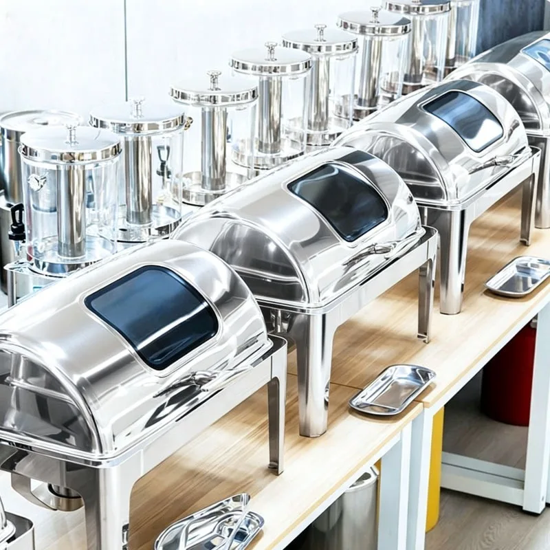 Stainless Steel Electric 9L Restaurant Buffet Food Warmer For Catering Chafing Dish Buffet Set