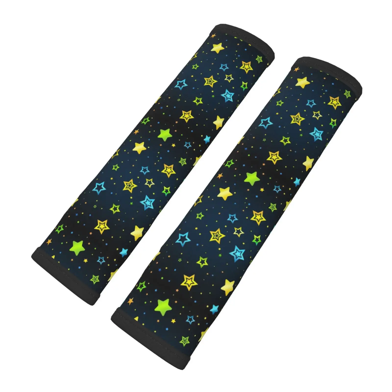 

2-piece Set of Colorful Star Patterned Car Seat Belt Covers Shoulder Protectors Comfortable and Anti Pinch Neck Car Accessories