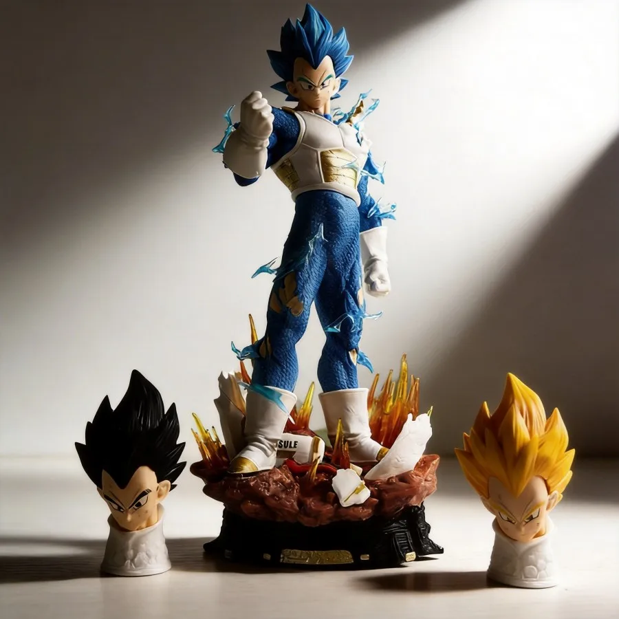 

Vegeta Super Saiyan LX Triple Head Version Dragon Ball Anime Figure Statue Model 23cm Collection Ornament Gift for Fans
