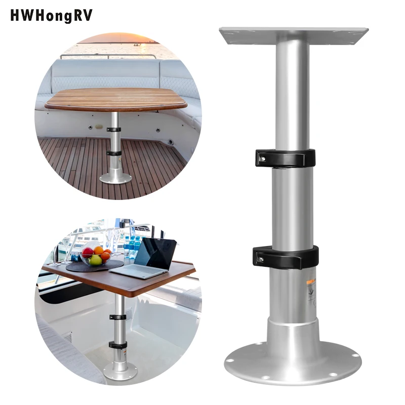 

3-Stage Pneumatic RV Table Leg Base Mount, Height Adjustable Gas Lifting Table Pedestal for Caravan/Marine/Tatami/Boat