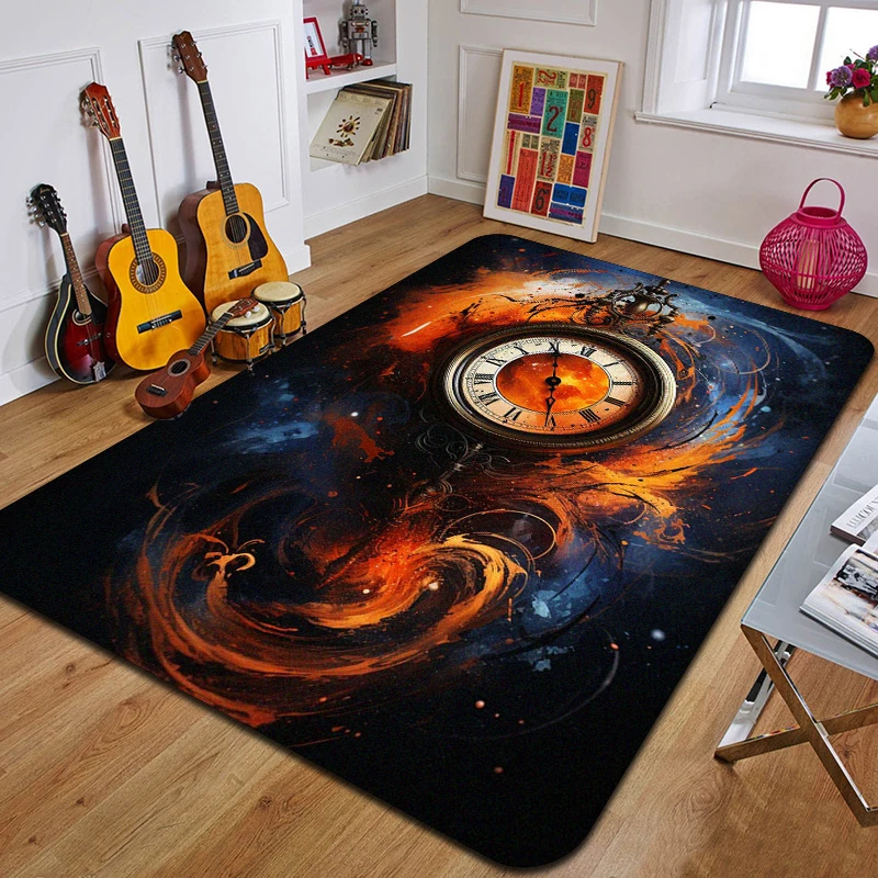 

W-wall clock carpet yoga mat room decor carpets for living room Non -slip carpet area rug birthday gift
