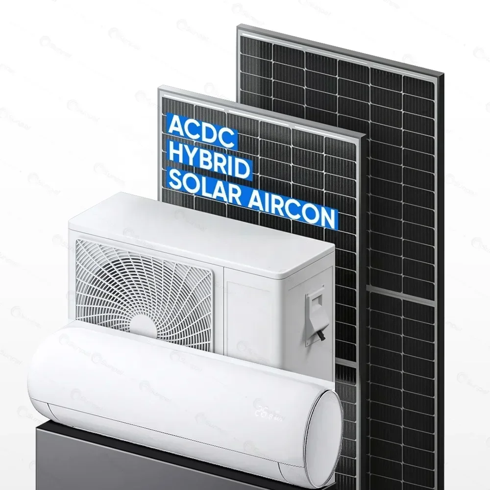 

For 2 Ton 24000Btu Dc Inverter Hybrid Solar Powered Ac Air Conditioner Mini Split Unit For Home Use