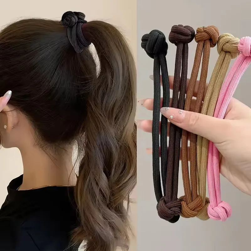 Haargummis für hohe Pferdeschwänze, geknotete Haarbänder, elastische Haarschmuck-Accessoires, Kopfbedeckungen, Haarbänder
