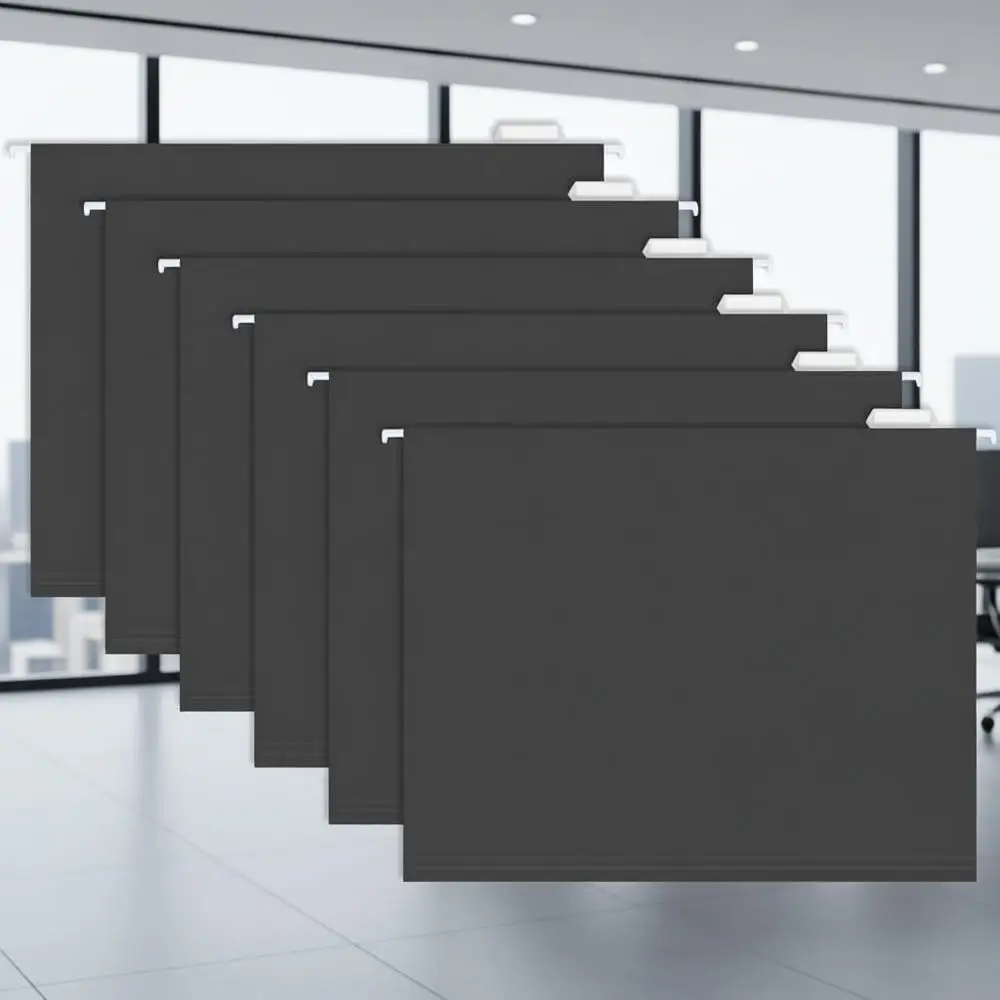 

Набор из 6 подвесных органайзеров для файлов, формат Letter, с вырезанными вкладками 1/5, черные, декоративные, для дома и офиса, для стола и шкафа