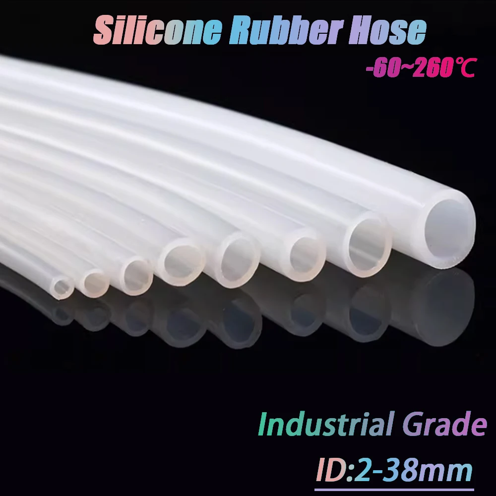 Inner Dia 2mm-38mm Industrial Grade Translucent High Temperature Resistant  Silicone Rubber Hose Flexible Nontoxic Silicone Tube