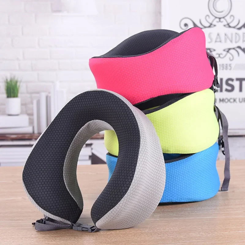 U Shaped Memory Foam Neck Pillows Travel Cervical Pillow Soft Slow Rebound Space Pillow Solid Neck Cervical Travel Accessories