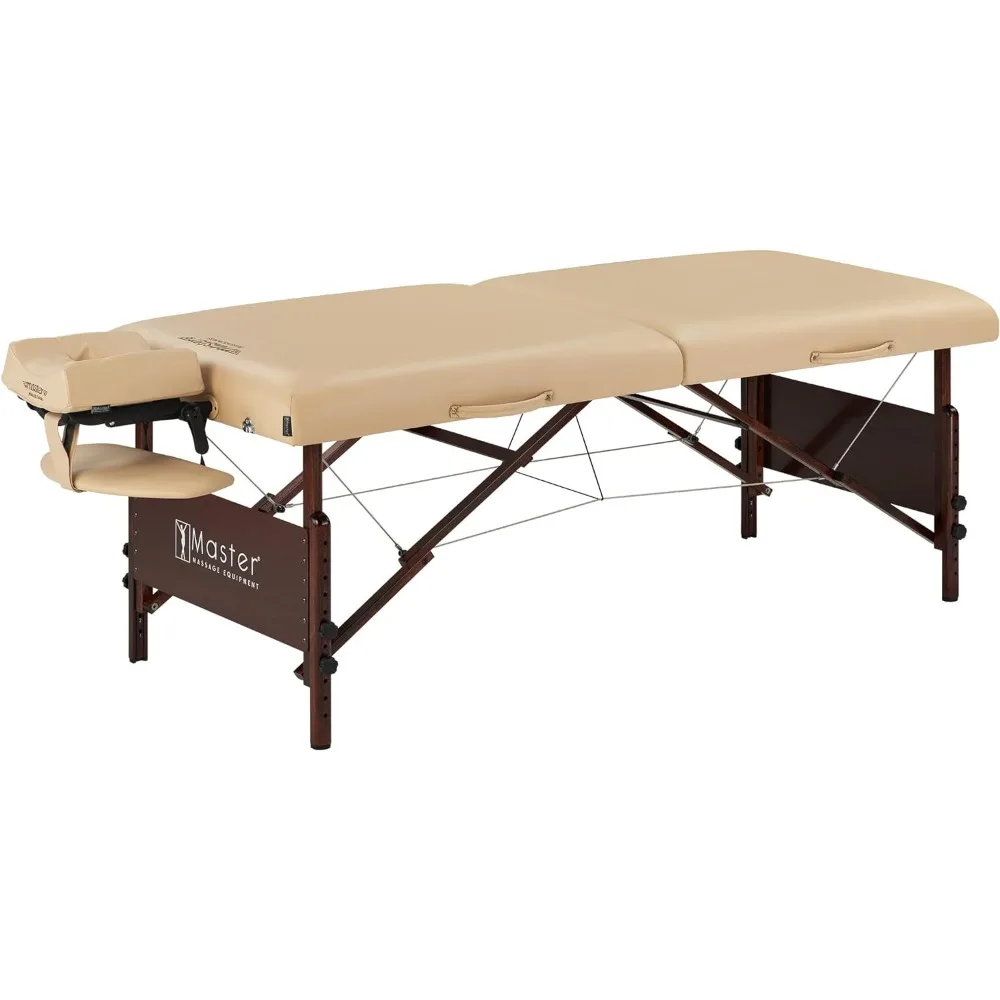Master Massage 30 "Del Ray Pro pakiet przenośny stół do masażu, kolor piaskowy, luksusowy z 3" gruba poduszka