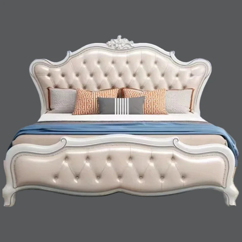 رائجة البيع سرير مزدوج فاخر إطار جمالي حديث سرير مزدوج الراقية النوم مضاءة Deux مكان الأثاث لغرفة النوم #1