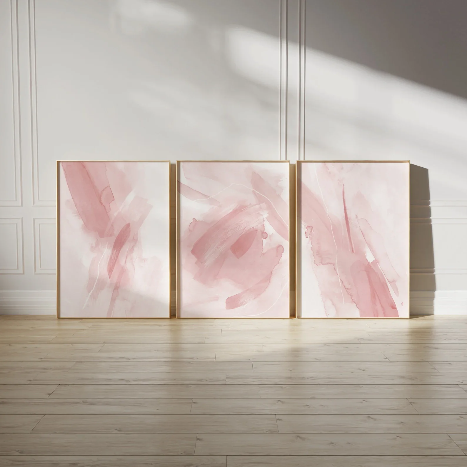 3PCS  Modern Pink Abstract Gallery Poster  Aesthetic Wall Art Minimalist Bedroom Wall Decor Canvas Painting for Room Decor