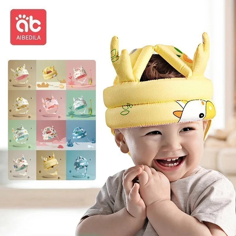 AIBEDILA Cotton Infant Toddler Safety Helmet Baby Headgea Protecti Toddler Anti-fall Pad Children Learn To Walk Crash Cap AB5121