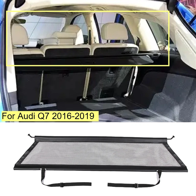 

For Audi Q7 2016 2017 2018 2019 Car Modeling Trunk Safety Isolation Protective Netting Pet Fence Netting Tool interior
