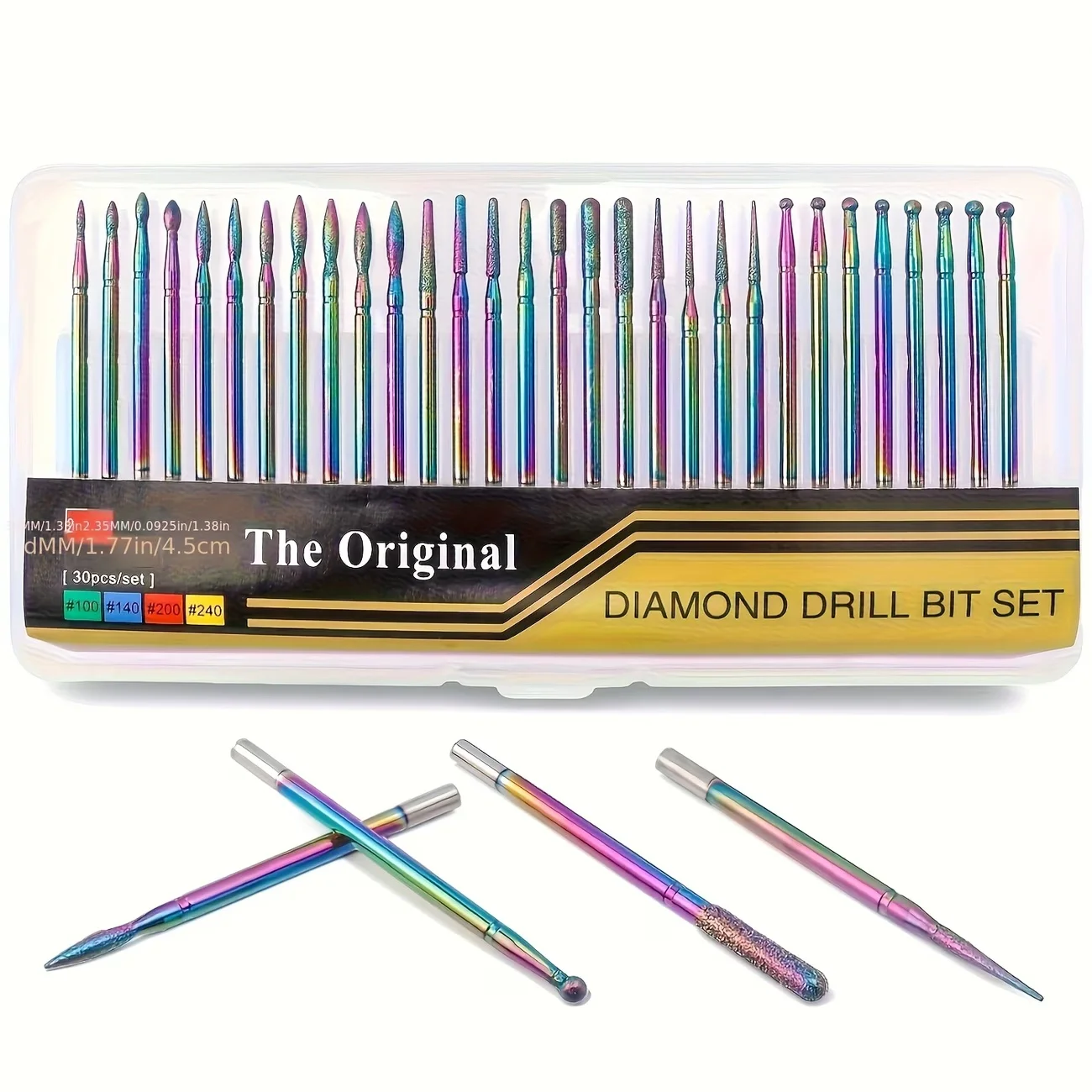 

30Pcs/Box Diamond Nail Drill Bit Rotery Electric Milling Cutters For Pedicure Manicure Files Cuticle Burr Nail Tools Accessories