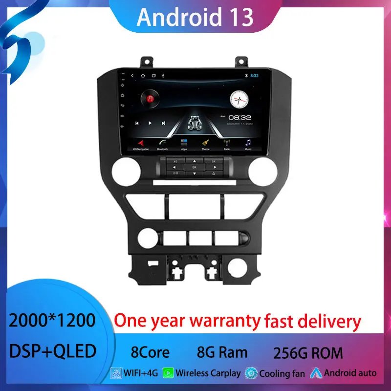 Android 13 For Ford Mustang 6 VI S550 2014 - 2021 Car Radio Multimedia Video Player Android auto wireless adapter