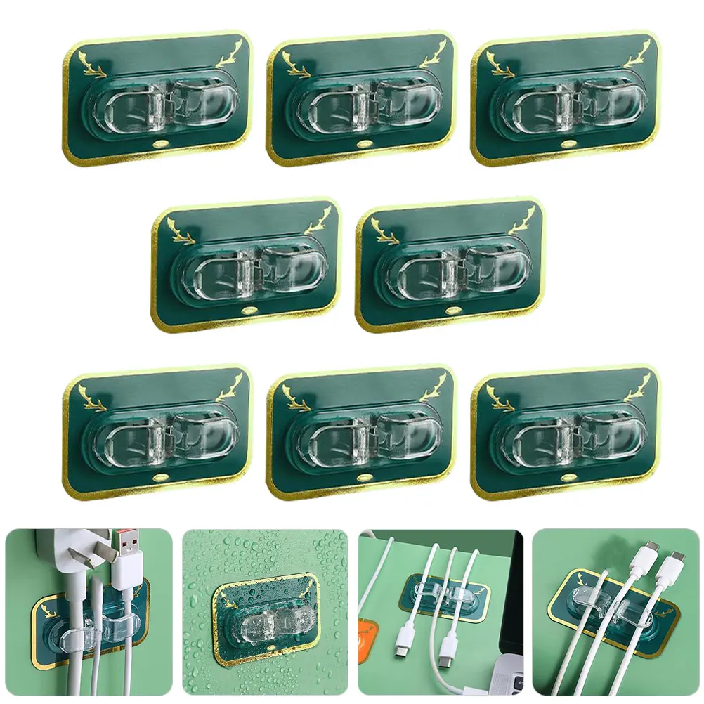 

8 Pieces Self Adhesive Cable Management Clips Wire ganizer Holder Clamps for Cords Desk Wall niture Parts Plastic Durable