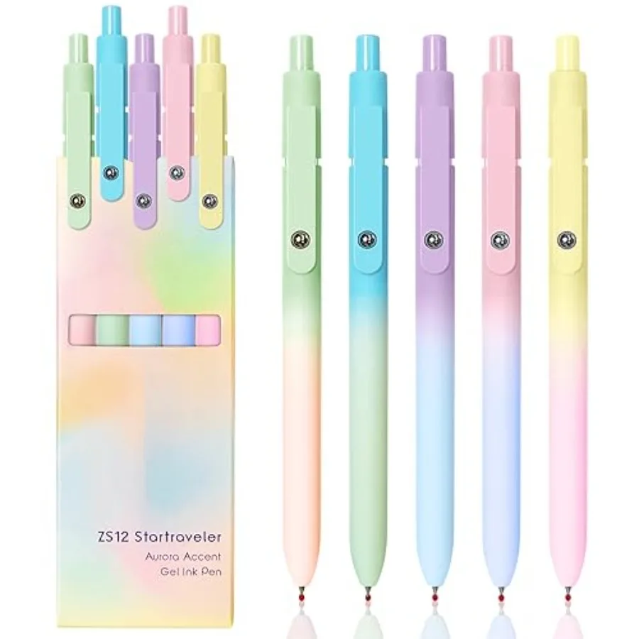 

Gel Pens, Medium Point Smooth Writing Pens Cute Pens for Women, High-End Series 0.7mm Black Ink Pens for Journaling Note Taking