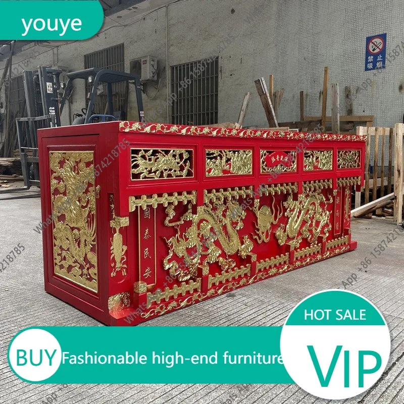 Ll Solid wood incense case for table upturned ingot strip case for table ancestral hall Buddha table tribute Taoist temple