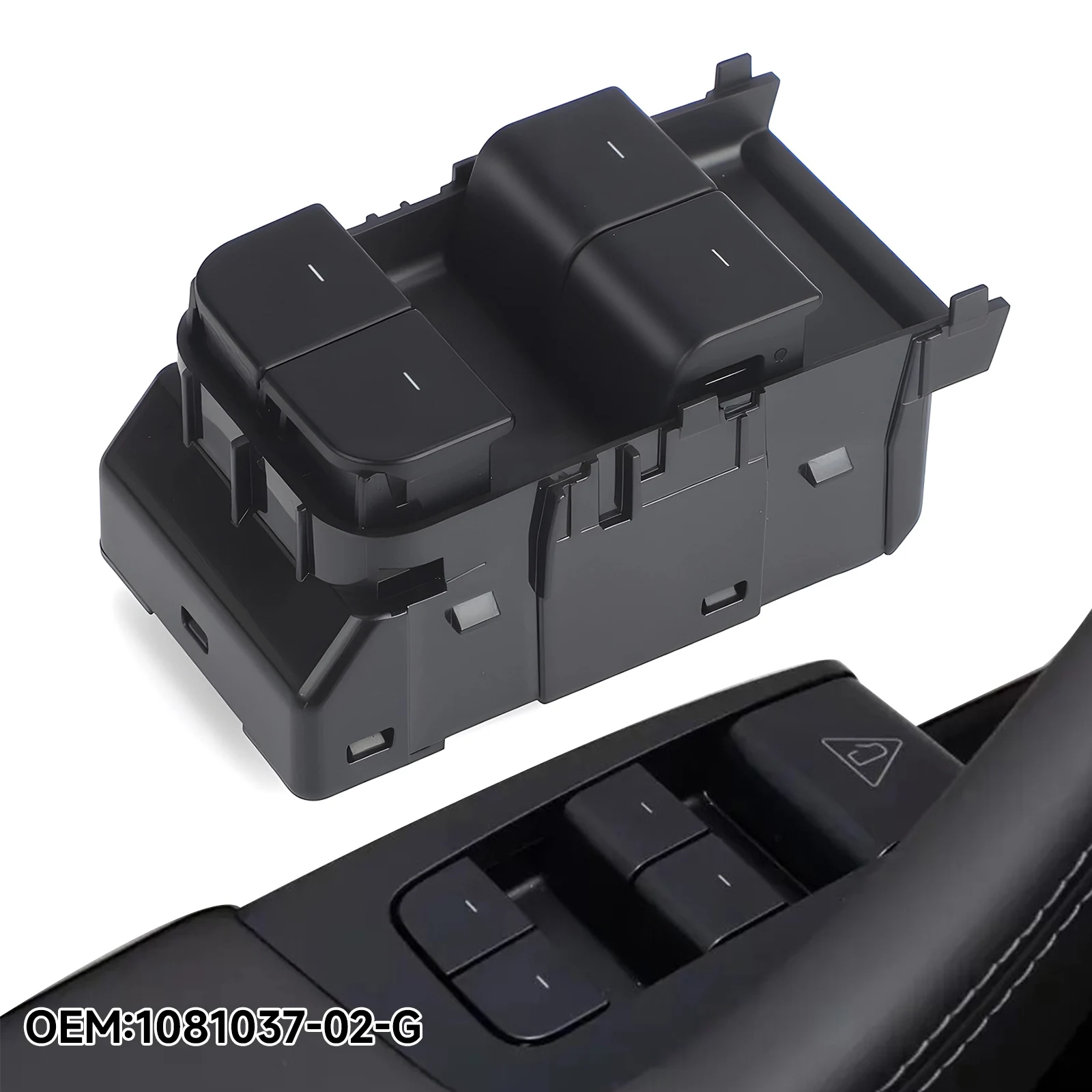 

Electric Front Power Window Lifter Switch For Tesla Model Y/3 2021-2023 Left 1081037-02-G Matte Black ABS+Metal Replacement