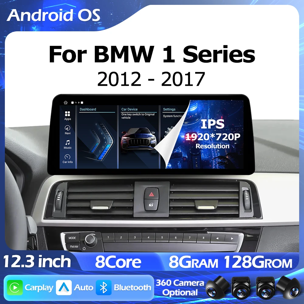 Android 15 12,3-дюймовый для BMW 1 серии F20 F21 F22 F23 2012-2017 NBT Система LHD Мультимедийный сенсорный экран GPS Carplay Auto WIFI 4G