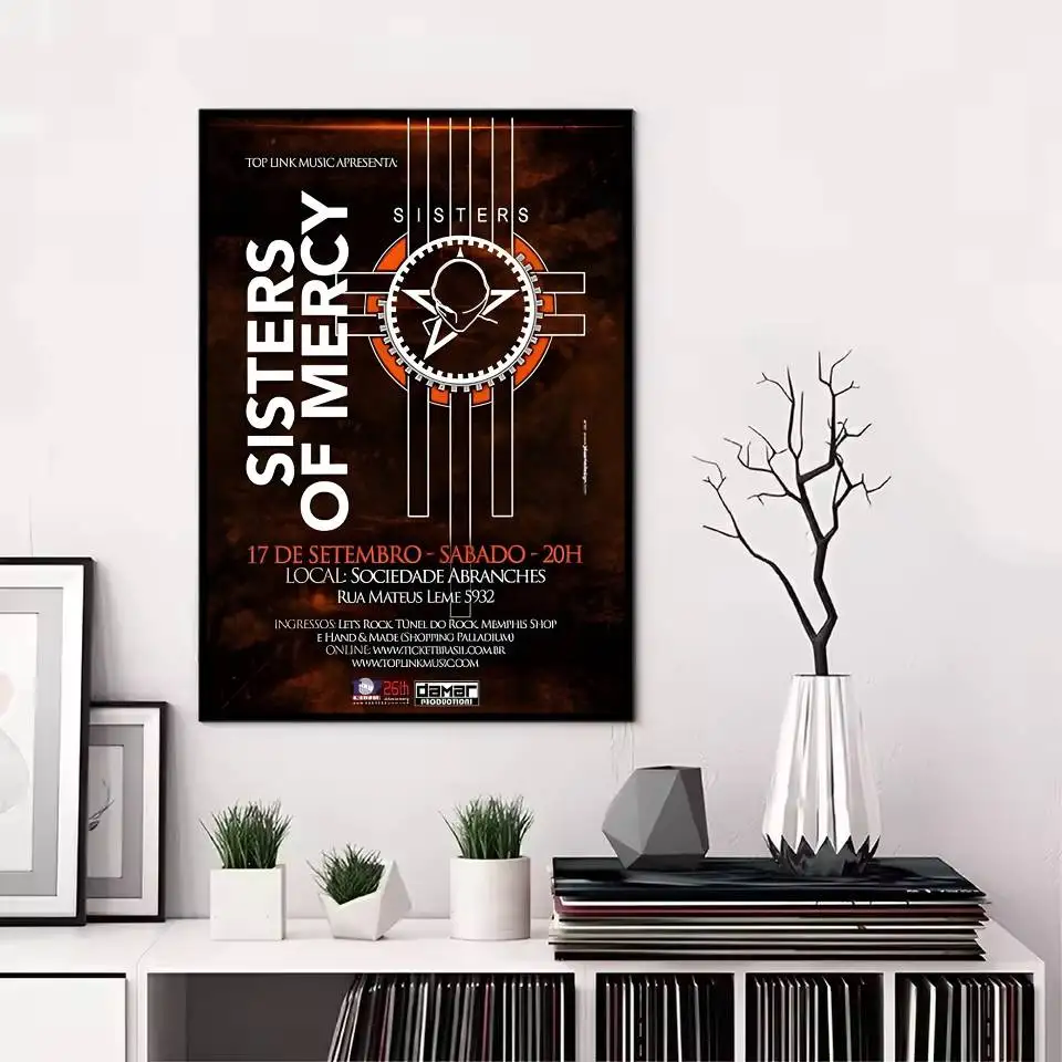 ملصق S-Sisters of Mercy Band HD Art Sticky Wall مقاوم للماء لغرفة المعيشة المنزلية وغرفة النوم والديكور الجمالي #5