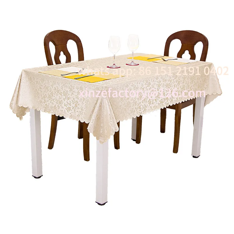 Customizable Cloth Hotel Restaurant Elliptic Rectangular Dining Table Cloth Waterproof Oil Resistant Scald Washable Coffee Table