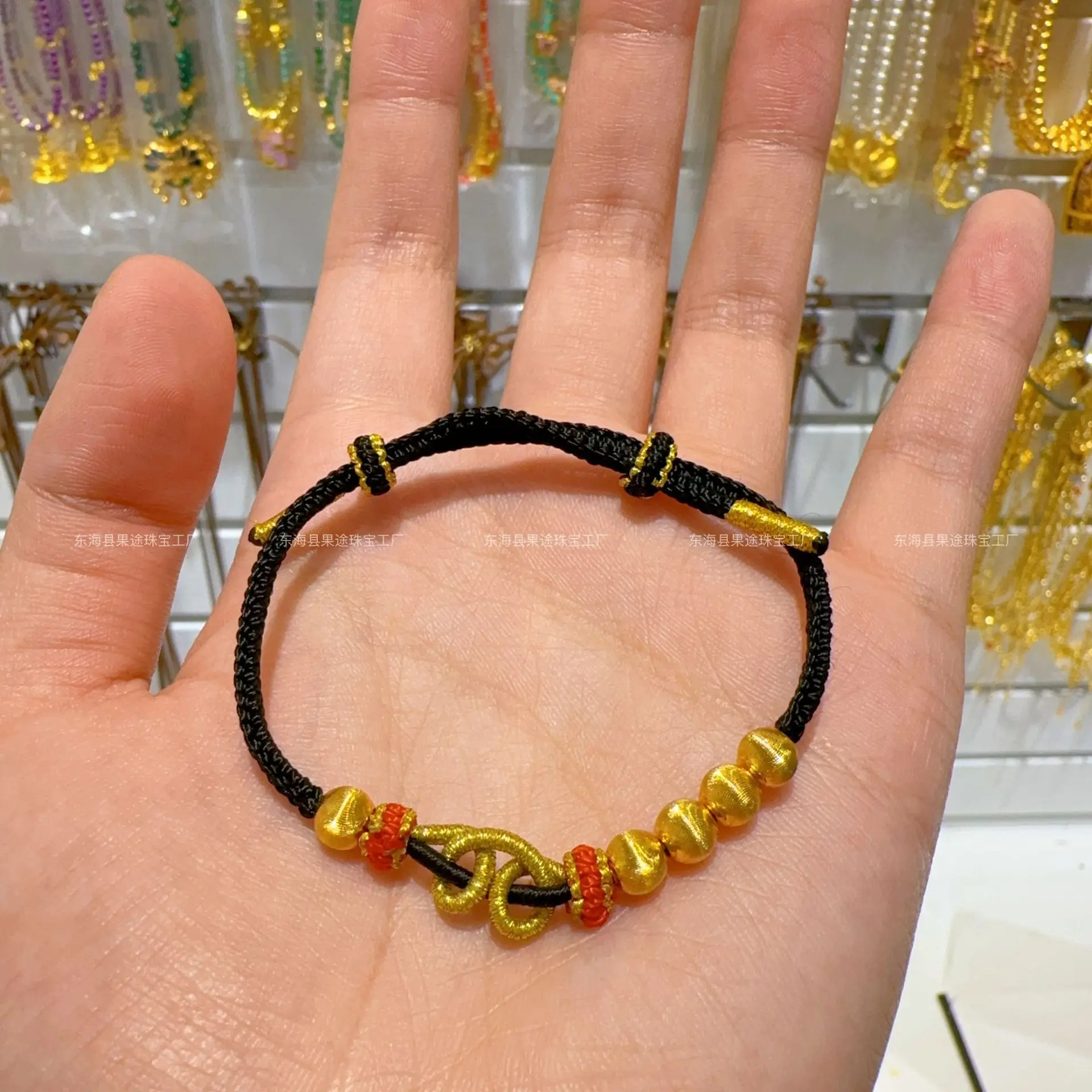 

Plated With Real Gold Preservation Ancient Magic Sand Gold Black Mythology Wukong Couple s Handmade Woven Bracelet Girls Gift