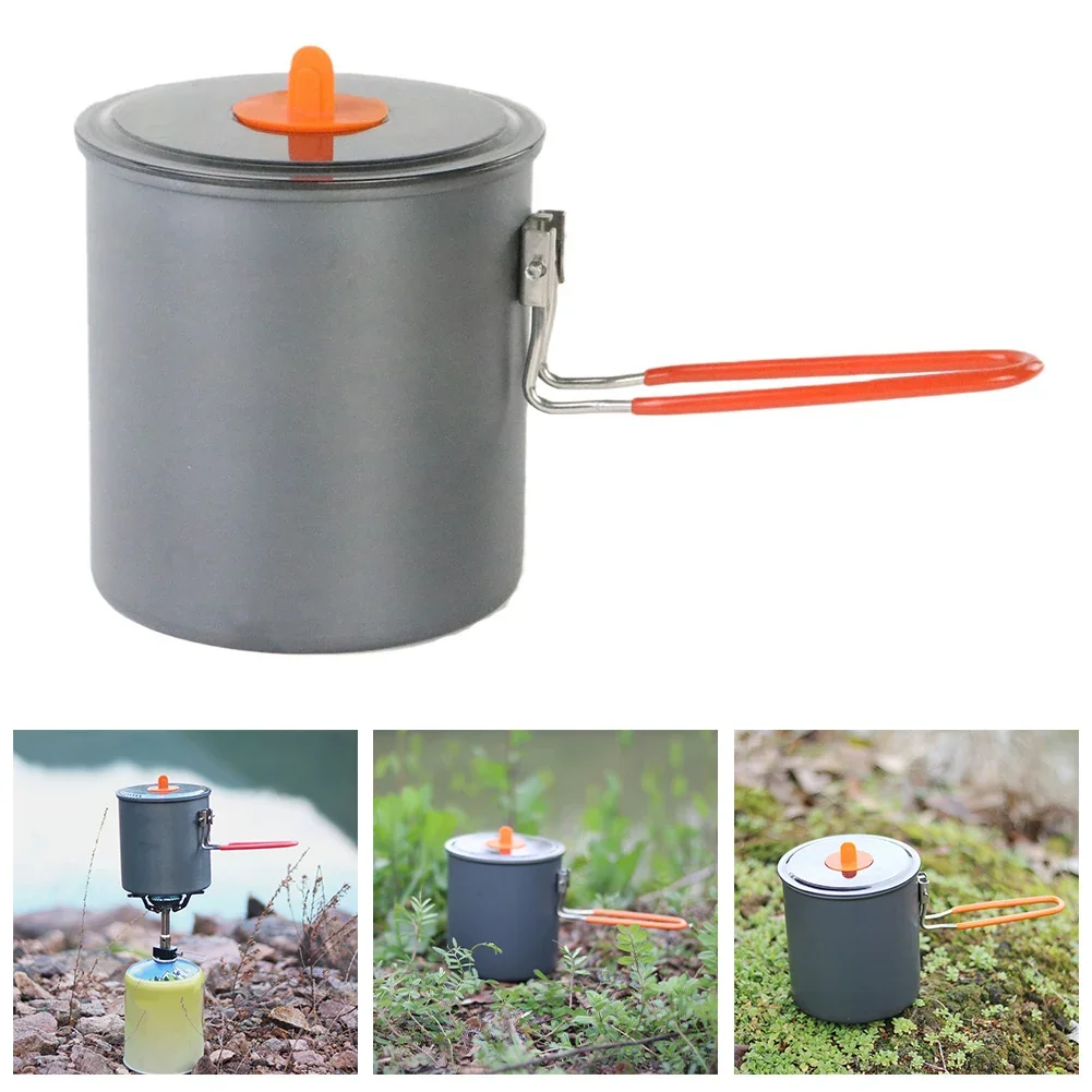 Non-Stick Camping Pot Set: Camping Trip Approx.115x115x120mm Anodized Pot with Easy Clean Feature