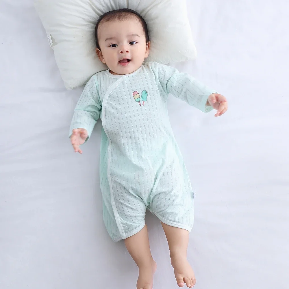 Newborn Baby Summer Homewear Cotton Infant Rompers Soft Baby Bodysuit Breathable Boy Girls Pajamas Baby Clothes 0-18 Months