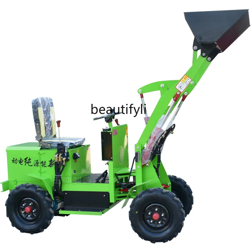 Electric Diesel Four-Wheel Drive Small Forklift Small Indoor Farm Grab Forage Soil Loader