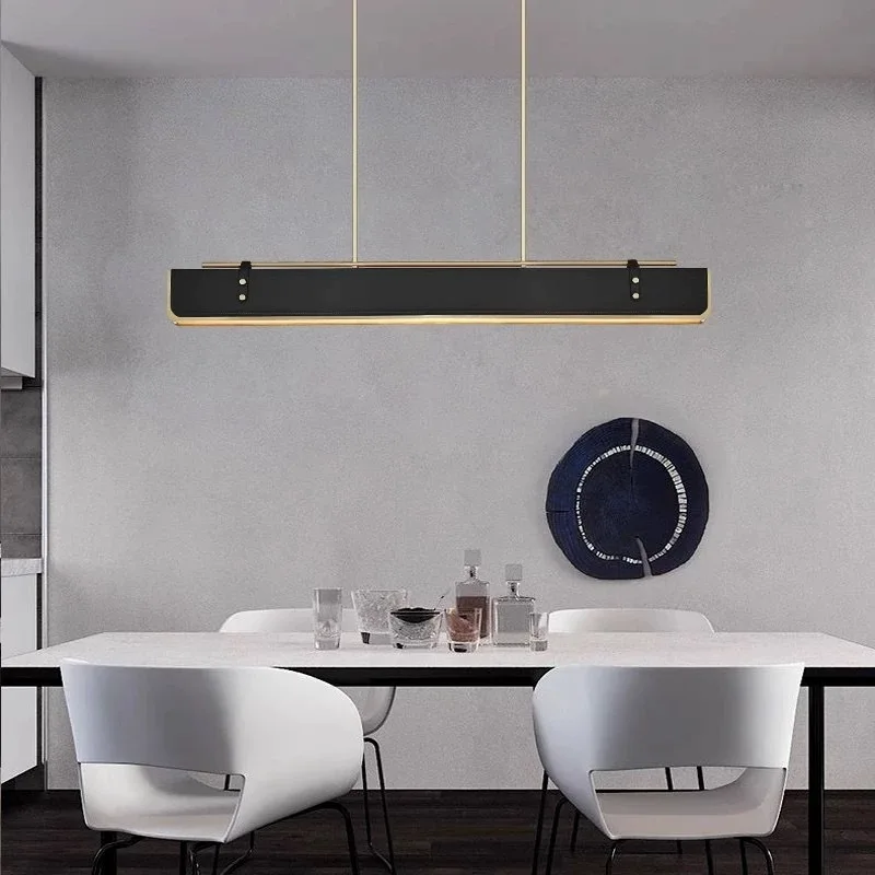 Copper LED Wall Lamp Nordic Retro Chandelier Living Room Restaurant Bedroom Pendant Light Home Decoration Items Leather Lights