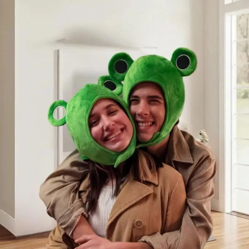 新着レディース グリーン カエル プリンス ハット: ハロウィンに最適なぬいぐるみアクセサリー