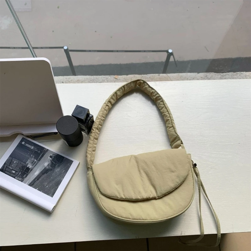 Bolinho massa cor sólida Bolsa Crossbody com versátil Bolsa Bolsa com alça ajustável