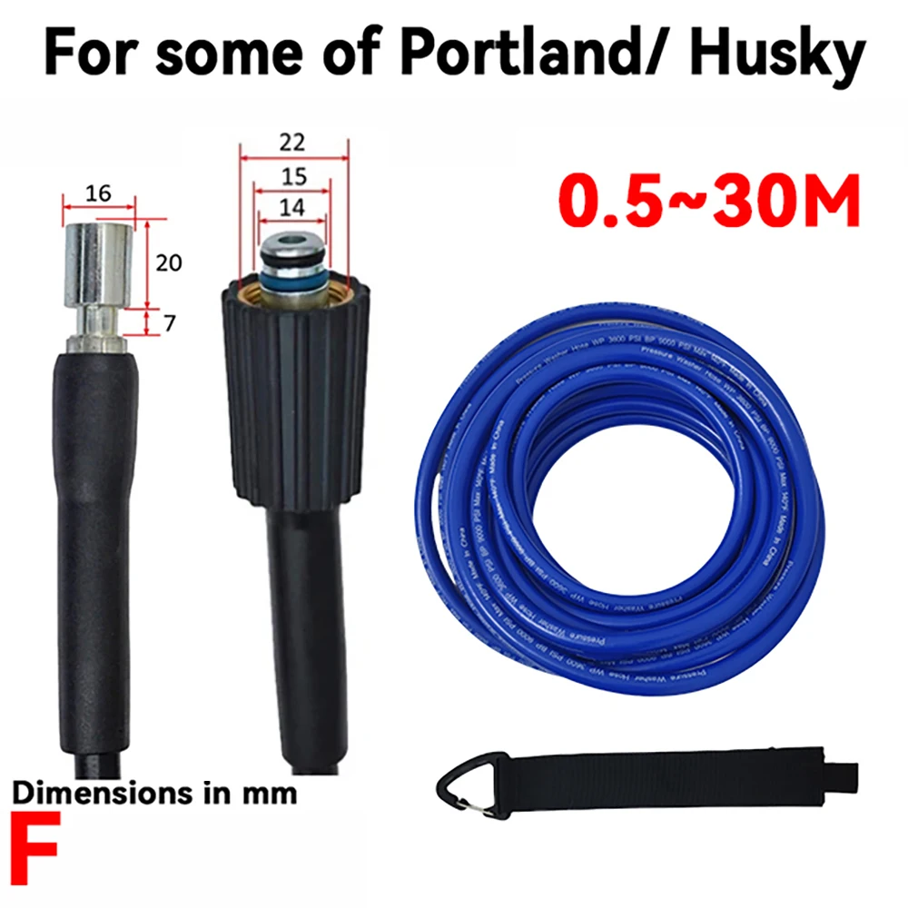 0.5~30M Pressure Washer Hose,Car wash Pipe,Ultra Flexible Anti Twist Cleaning Hose, for some of Portland / Husky