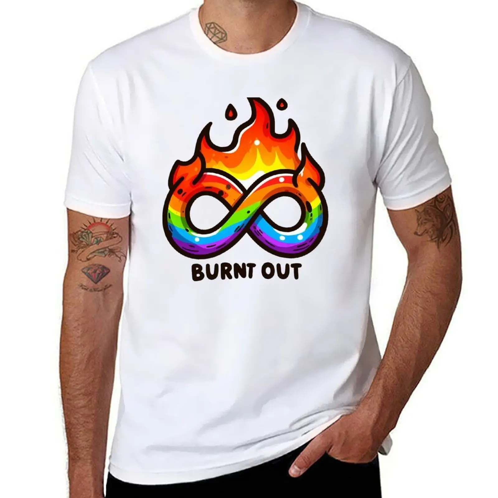 

Burnt Out - Neurodiverse T-Shirt cotton tshirt 100% t shirts for man graphic tees T-Shirt