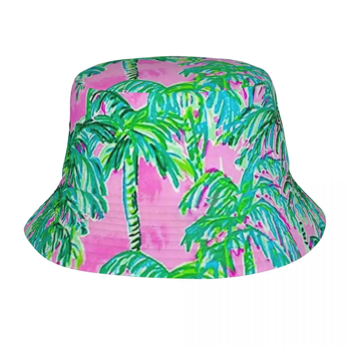 

Couple Tree Of Coconut Bucket Hat Lilly Pulitzer Portable Fisherman Hats Summer Retro Vacation Caps Hip Hop Graphic Sun Hat