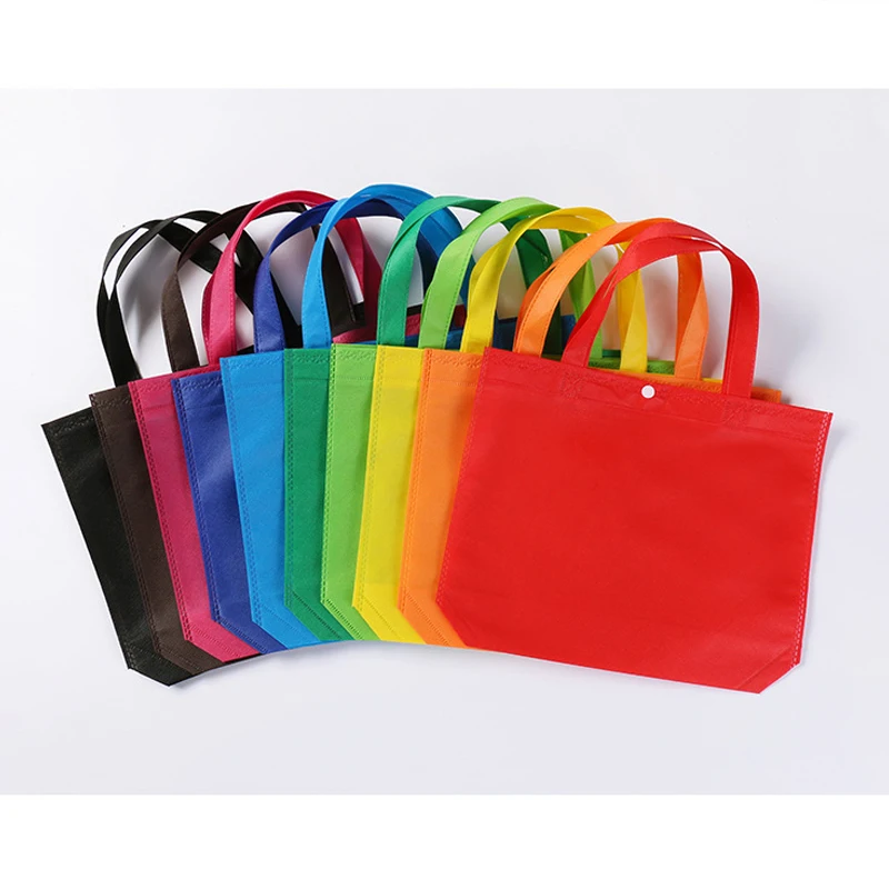 New Arrival Quality Reusable Foldable Button Shopping Bag Durable Non-Woven Tote Pouch Storage Handbag Grocery Eco Friendly Bags