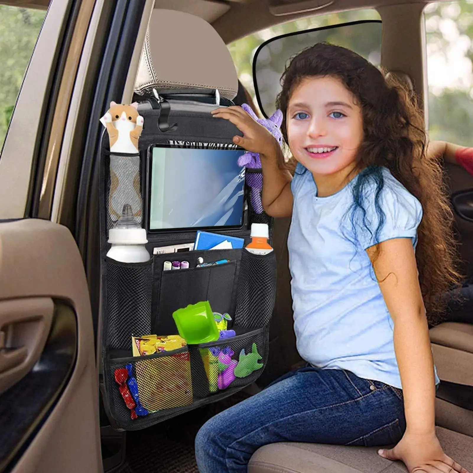 Backseat Car Organizer With Multiple Storage Pockets Car Back Seat Storage Bag For Automotive Truck Travel Camping Toys Snack