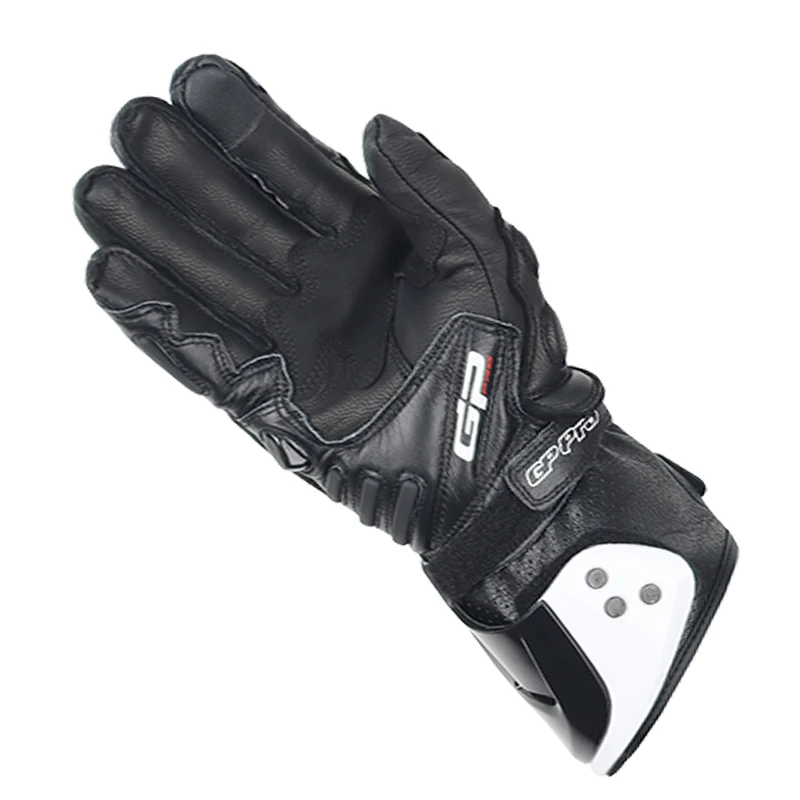 Two-X GP Pro Motorcycle Leather Gloves Road Bike Racing Riding Tracks Black/White Genuine Leather Motorbike Cowhide Gloves view 2