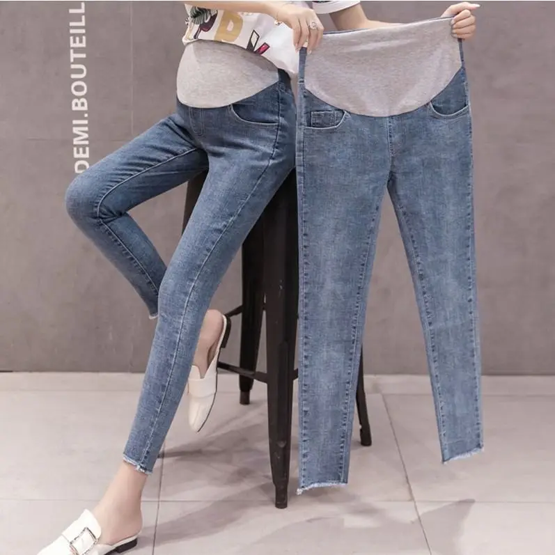 M-5XL Denim Jeans Maternity Pants For Big Fat Pregnant Women Clothes Nursing Pregnancy Leggings Trousers Jeans Maternity Capris