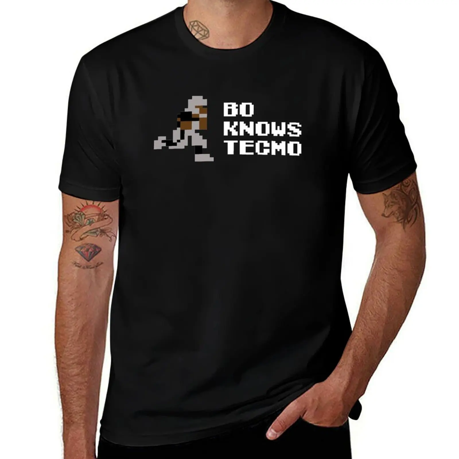 Bo Knows Tecmo T-Shirt décontracté à imprimé graphique